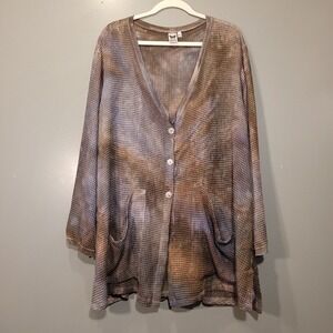 One Wing Studio One Of A Kind Boho Cardigan Top, Women's Size M/L, Brown Multi